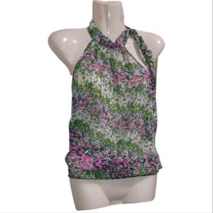 Sleeveless floral blouse